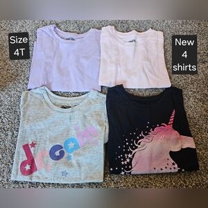 New Spotted Zebra 4 pack of girls 4T shirts